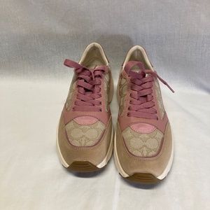 Women’s Coach Signature Tech Runner Light Khaki and Pink NEW WITHOUT TAGS